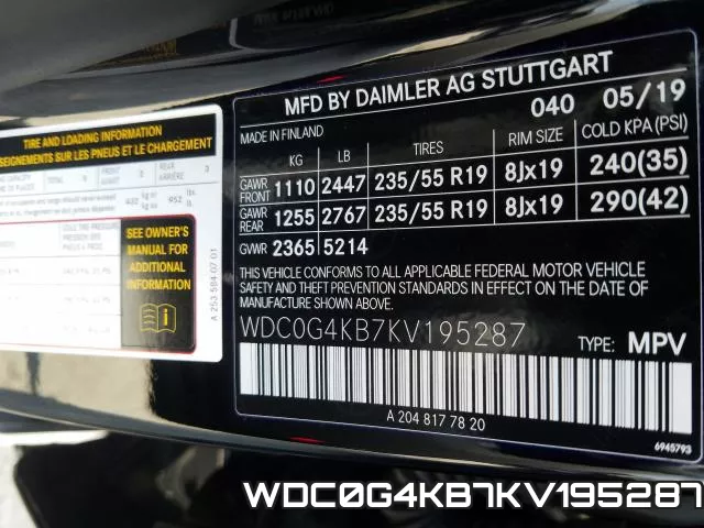 WDC0G4KB7KV195287 фото 2
