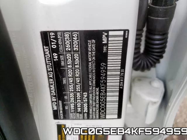 WDC0G5EB4KF594959 фото 2