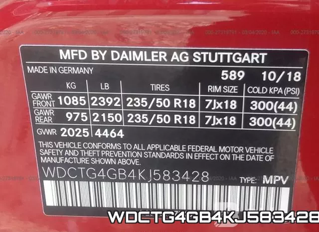 WDCTG4GB4KJ583428 фото 10