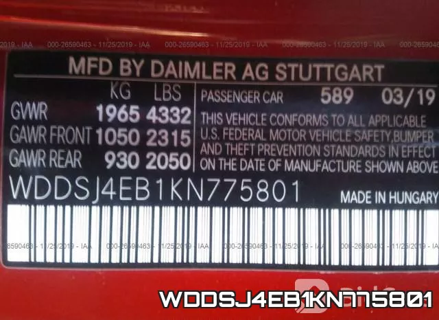 WDDSJ4EB1KN775801 фото 10