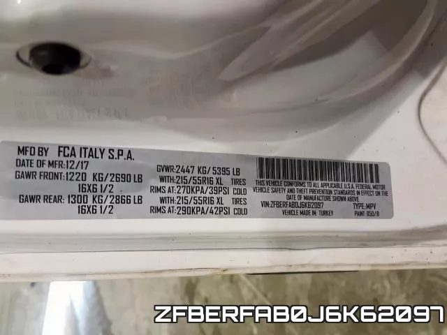 ZFBERFAB0J6K62097 фото 2