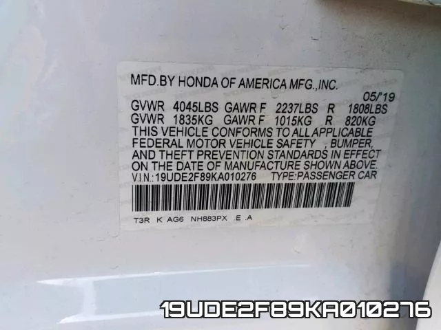 19UDE2F89KA010276 фото 2