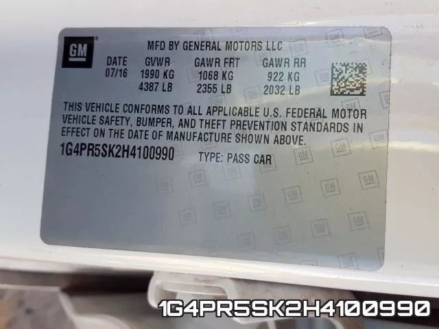 1G4PR5SK2H4100990 фото 2