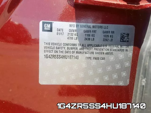 1G4ZR5SS4HU187140 фото 2