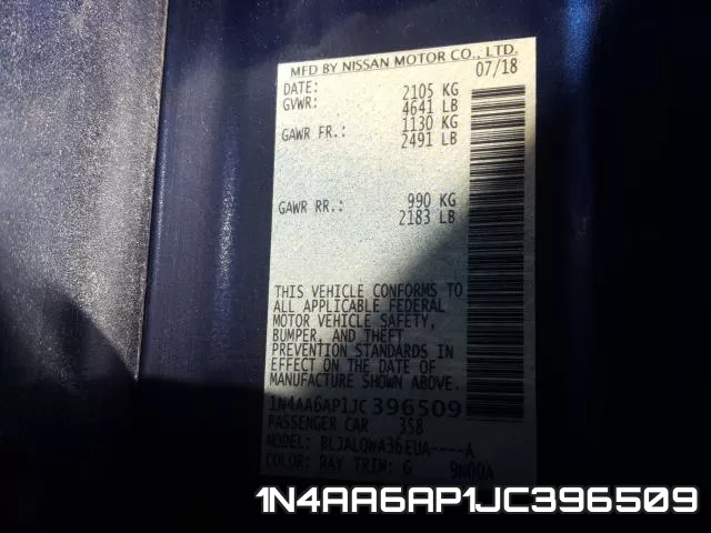 1N4AA6AP1JC396509 фото 2