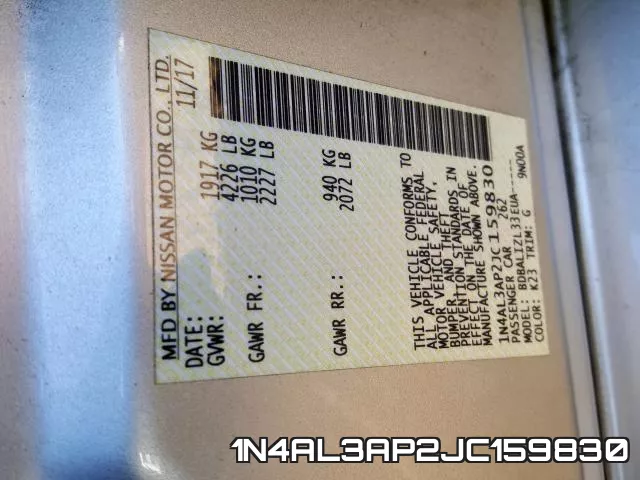 1N4AL3AP2JC159830 фото 2