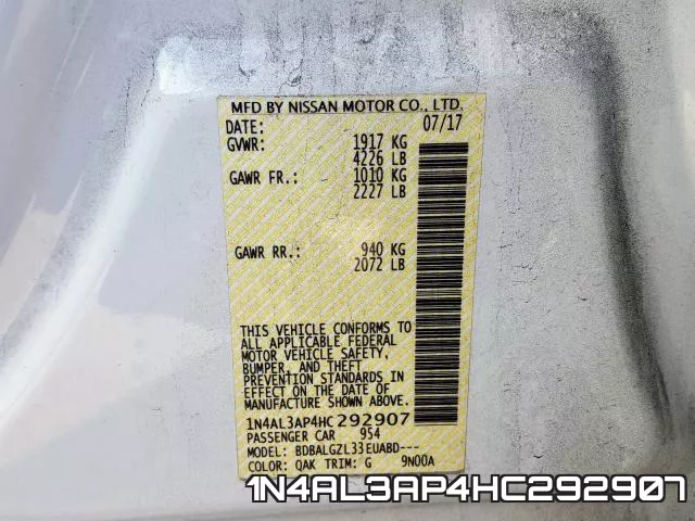 1N4AL3AP4HC292907 фото 2