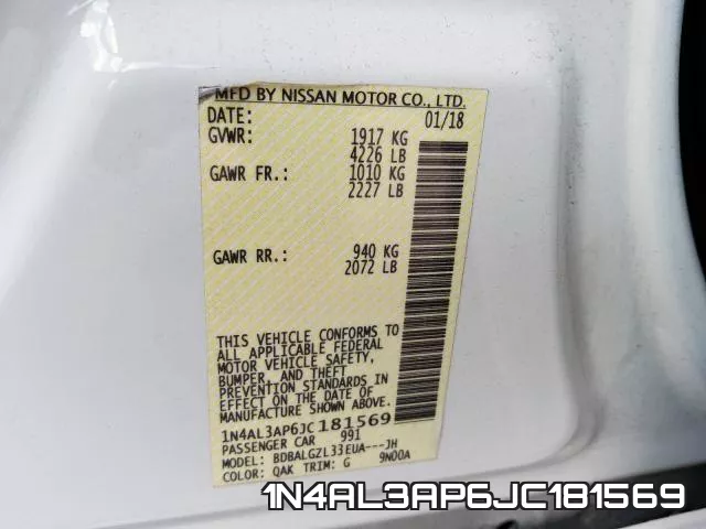 1N4AL3AP6JC181569 фото 2