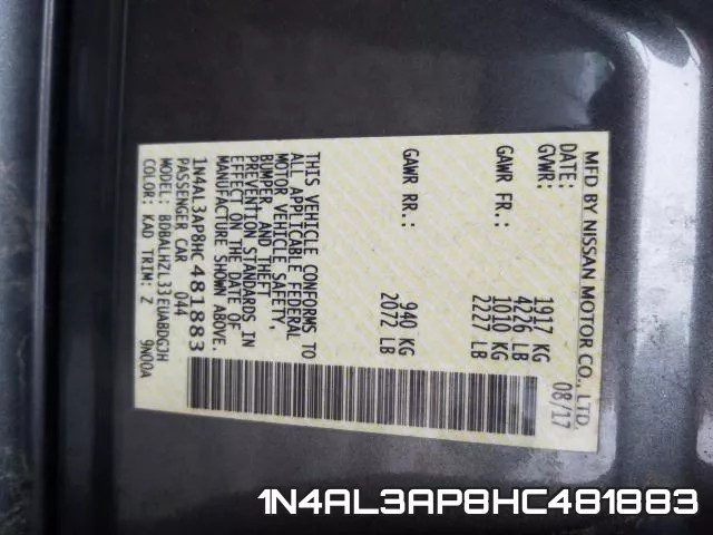 1N4AL3AP8HC481883 фото 2