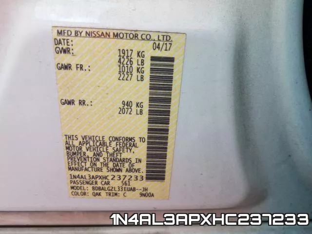 1N4AL3APXHC237233 фото 2