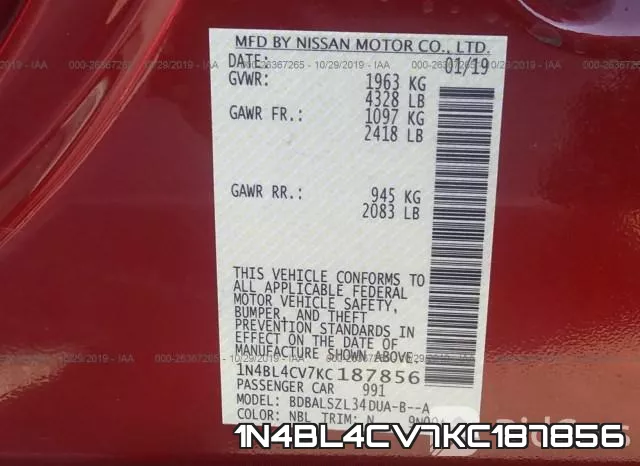 1N4BL4CV7KC187856 фото 10