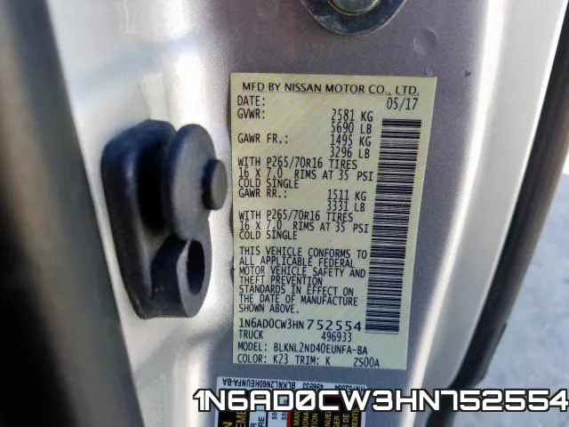 1N6AD0CW3HN752554 фото 2