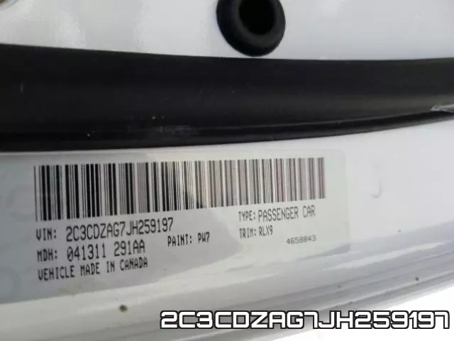 2C3CDZAG7JH259197 фото 2