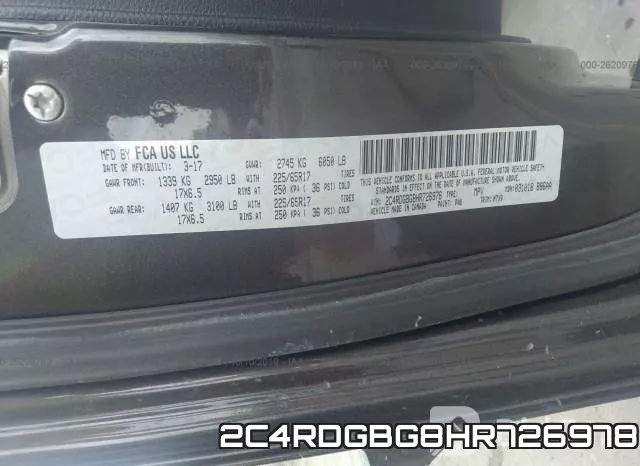 2C4RDGBG8HR726978 фото 10
