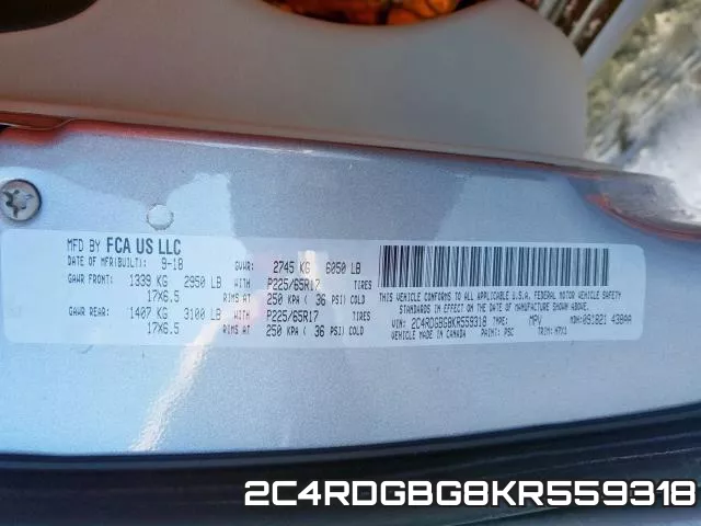 2C4RDGBG8KR559318 фото 2