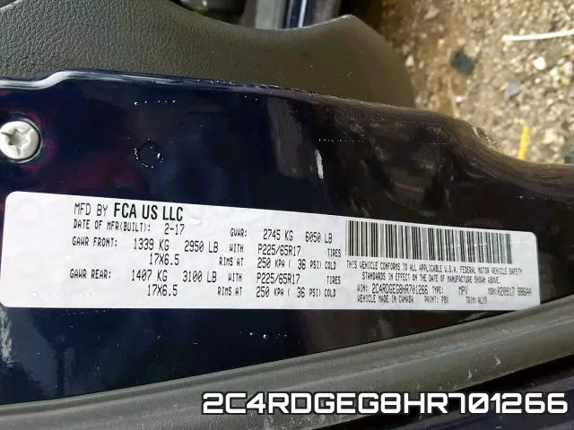 2C4RDGEG8HR701266 фото 2