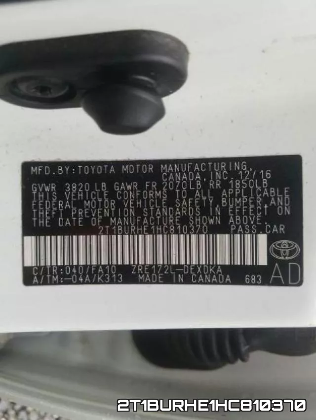 2T1BURHE1HC810370 фото 2