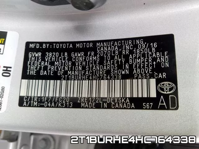 2T1BURHE4HC764338 фото 2