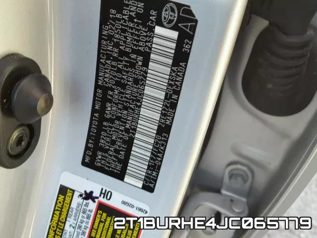 2T1BURHE4JC065779 фото 2