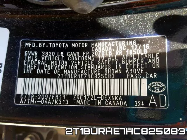 2T1BURHE7HC825083 фото 2