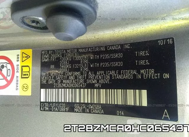 2T2BZMCA0HC065437 фото 10