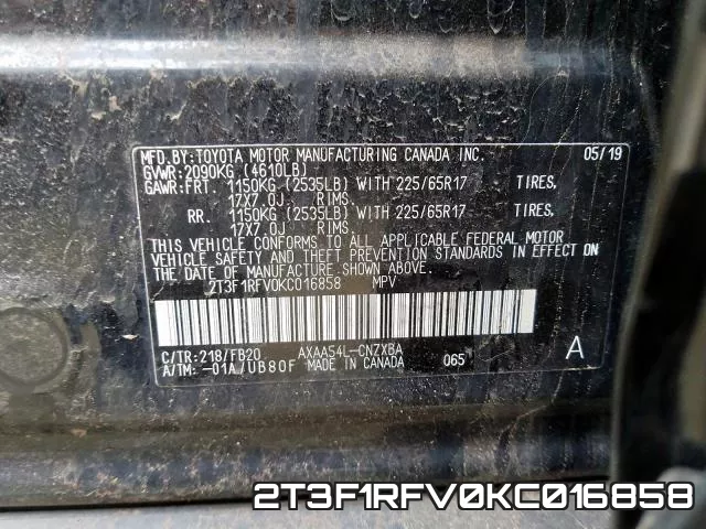 2T3F1RFV0KC016858 фото 2