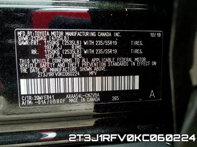 2T3J1RFV0KC060224 фото 2