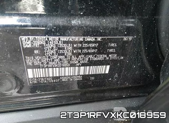 2T3P1RFVXKC018959 фото 10