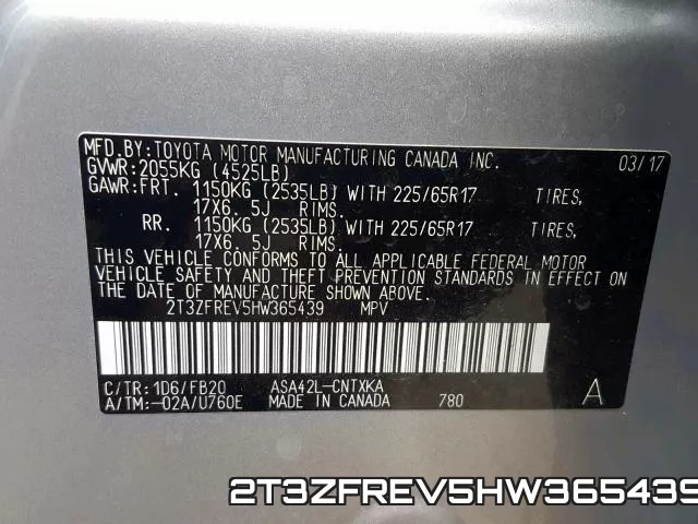 2T3ZFREV5HW365439 фото 2