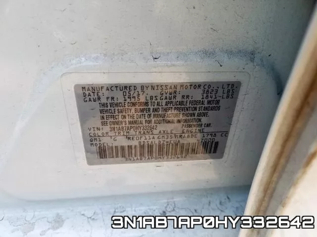 3N1AB7AP0HY332642 фото 2