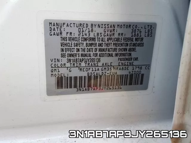 3N1AB7AP3JY265136 фото 2
