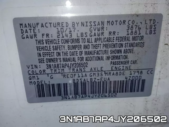 3N1AB7AP4JY206502 фото 2