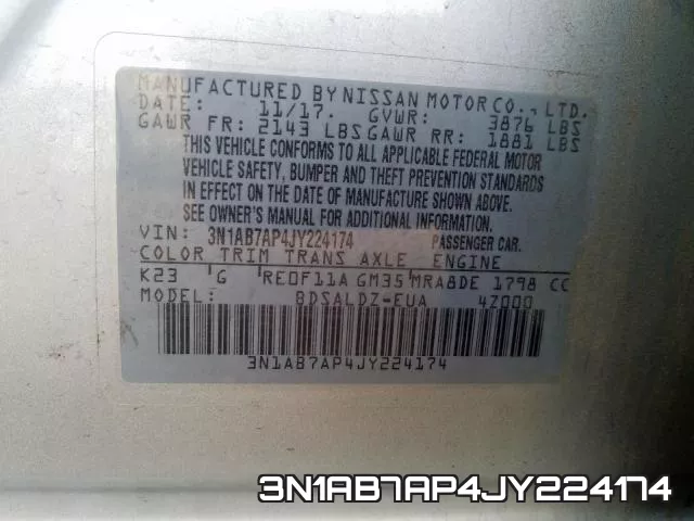 3N1AB7AP4JY224174 фото 2