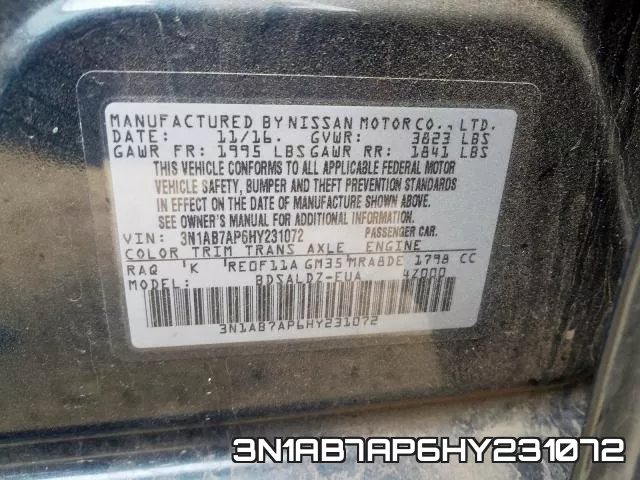 3N1AB7AP6HY231072 фото 2