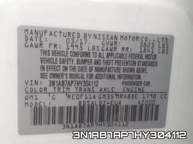 3N1AB7AP7HY304112 фото 2