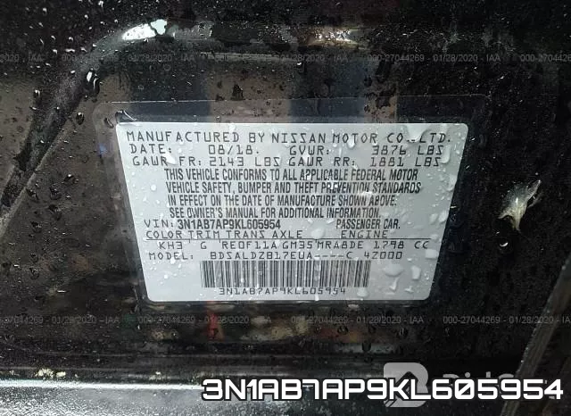 3N1AB7AP9KL605954 фото 10