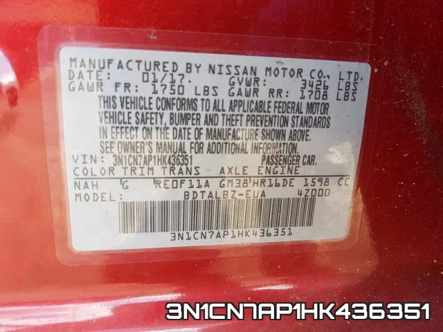 3N1CN7AP1HK436351 фото 2