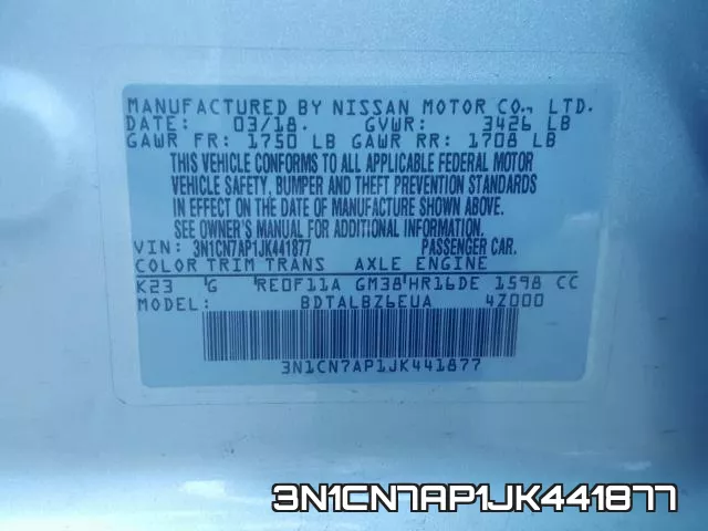 3N1CN7AP1JK441877 фото 2
