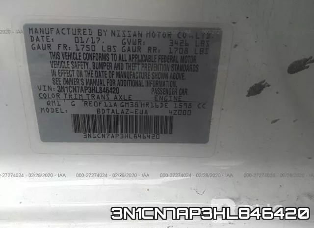 3N1CN7AP3HL846420 фото 10
