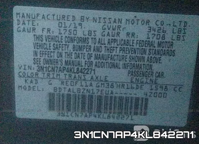 3N1CN7AP4KL842271 фото 10