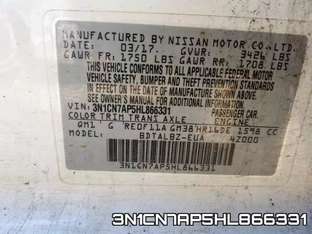 3N1CN7AP5HL866331 фото 2