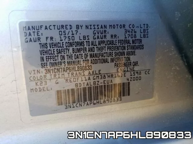3N1CN7AP6HL890833 фото 2