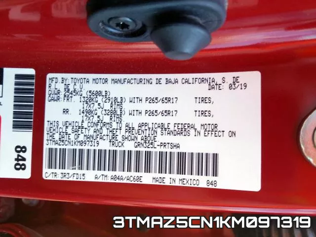 3TMAZ5CN1KM097319 фото 2