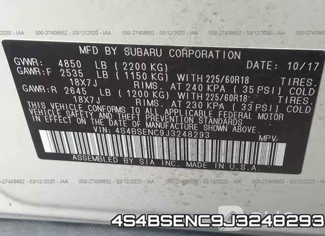 4S4BSENC9J3248293 фото 10