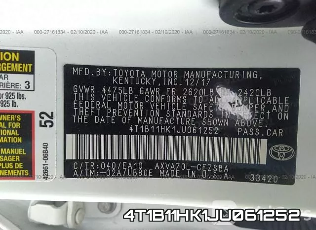 4T1B11HK1JU061252 фото 10