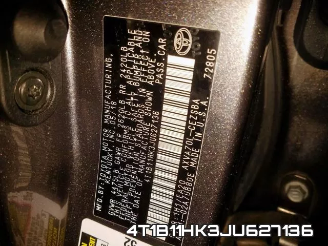 4T1B11HK3JU627136 фото 2