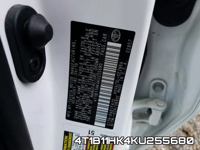4T1B11HK4KU255680 фото 2