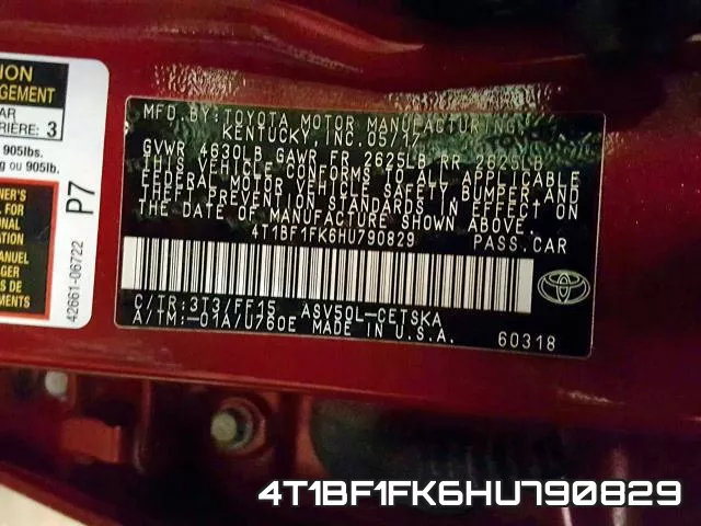 4T1BF1FK6HU790829 фото 2