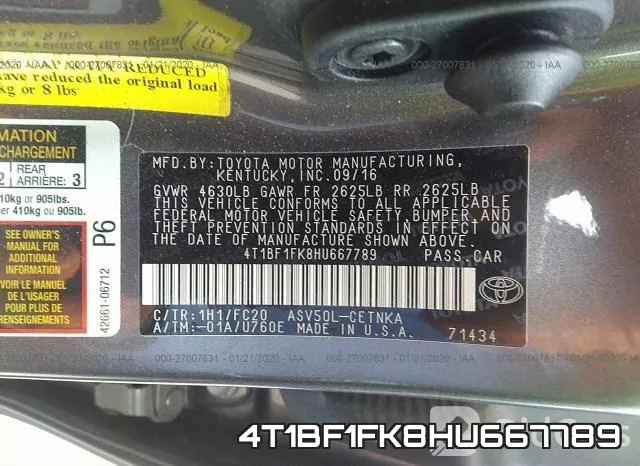 4T1BF1FK8HU667789 фото 10