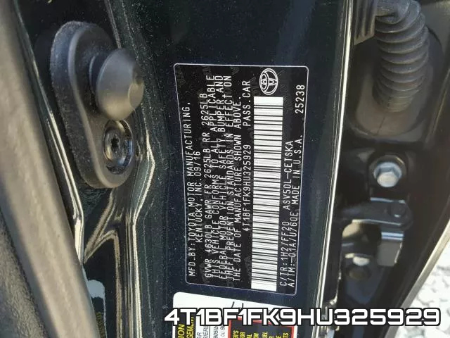 4T1BF1FK9HU325929 фото 2